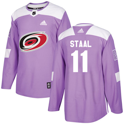 Adidas Hurricanes #11 Jordan Staal Purple Authentic Fights Cancer Stitched NHL Jersey